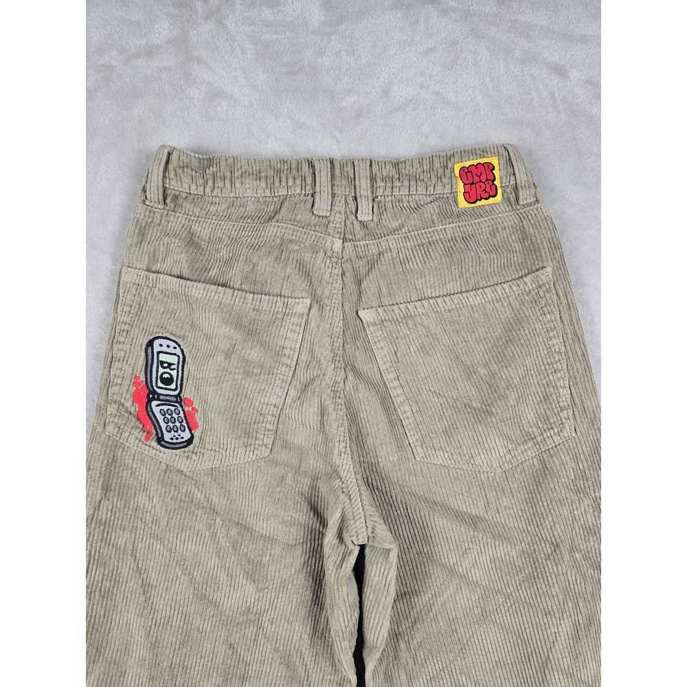 Empyre Corduroy Pants Mens 28x27 Skate Flip Phone Graphic Embroidered Y2K Style